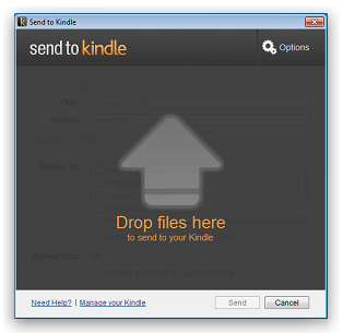 Send To Kindle using Drag-and-drop