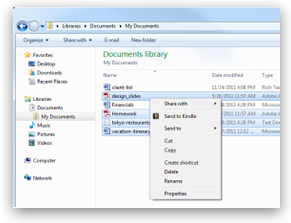 Send To Kindle Using Right-click