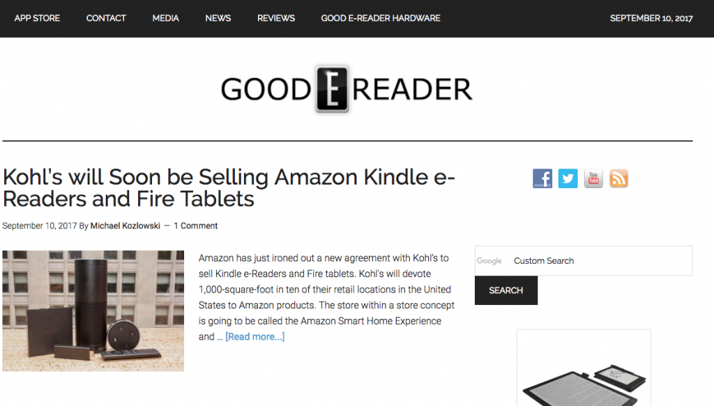 Good eReader Blog Screenshot