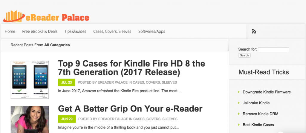eReader Palace Blog Screenshot