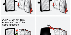 Ebooks vs Physical books comic strip
