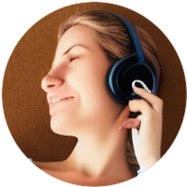 Woman Listening to Audible