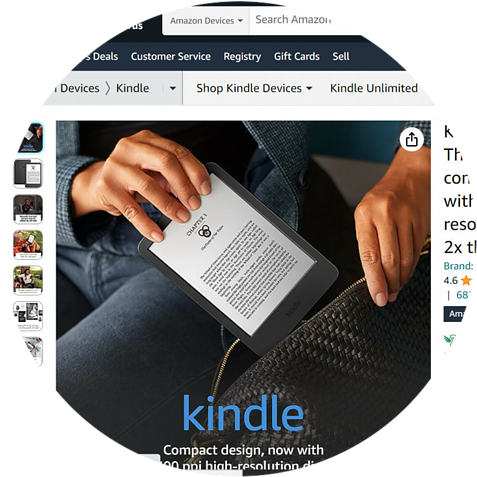 Amazon Kindle Webpage