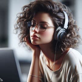 A Woman listening to Audiooks