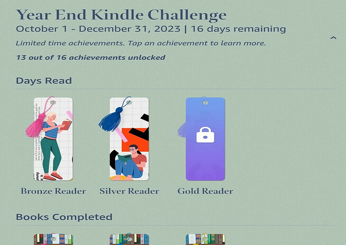 Year End kindle Challenge Screenshot