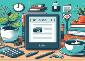 Kobo ereader showing a blog post